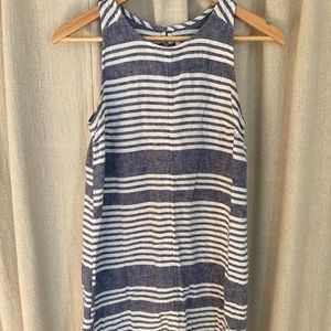 Linen Blend Striped Dress